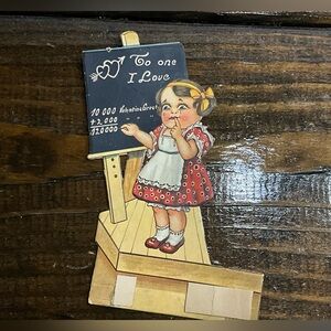Vintage Paper Valentines Day Card MCM